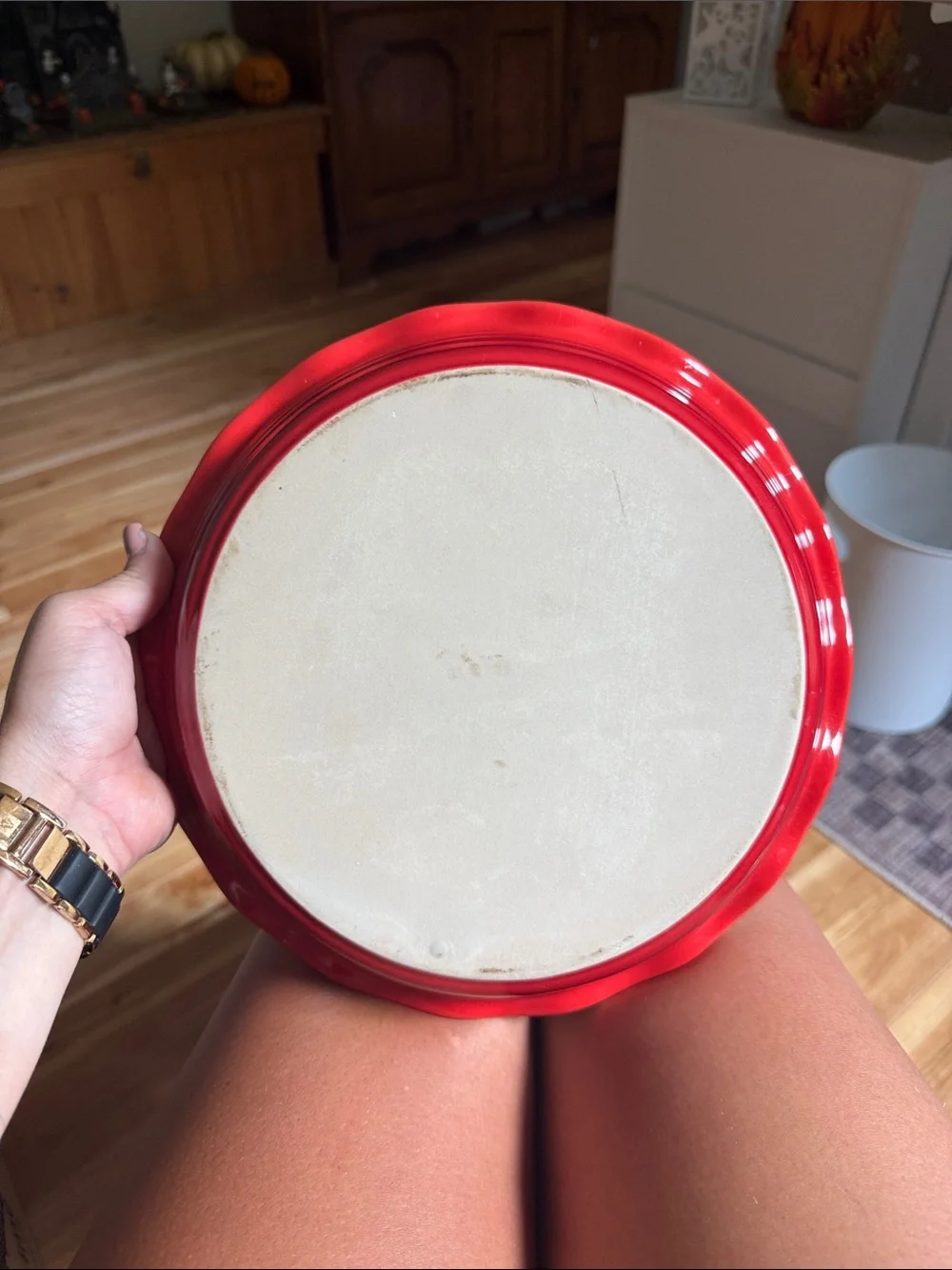 Red and White Pie Plate